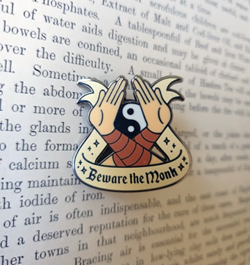 beware the monk enamel pin