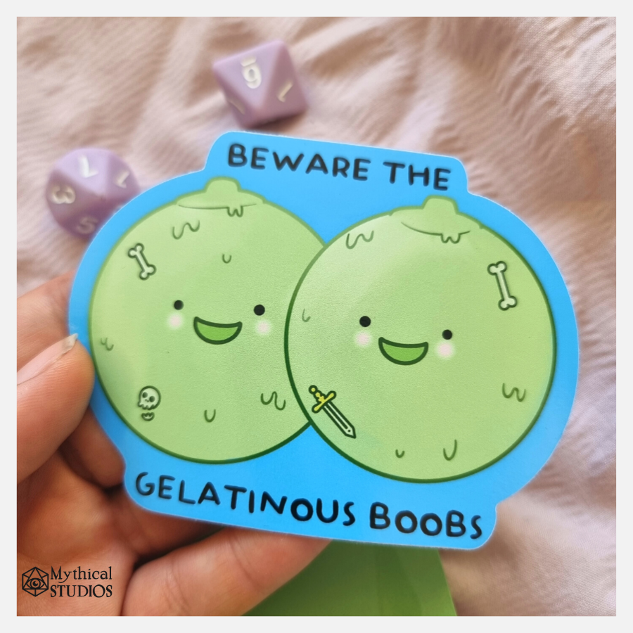 gelatinous boobs sticker