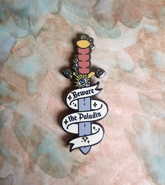 beware the paladin enamel pin