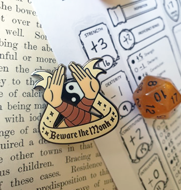 beware the monk enamel pin