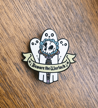 beware the warlock enamel pin