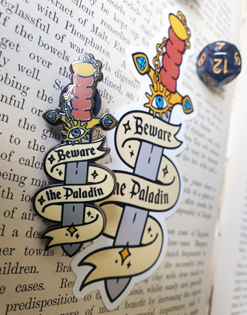 beware the paladin enamel pin