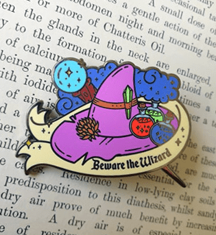 beware the wizard enamel pin