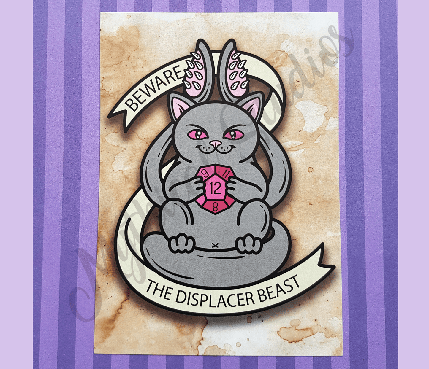 kitty creature postcard print