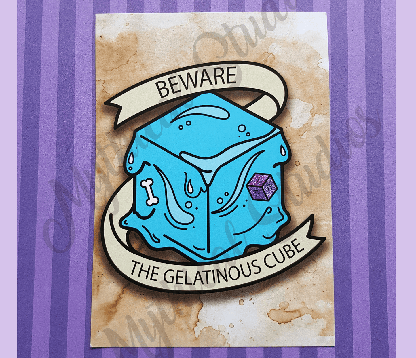 gelly cube creature postcard print