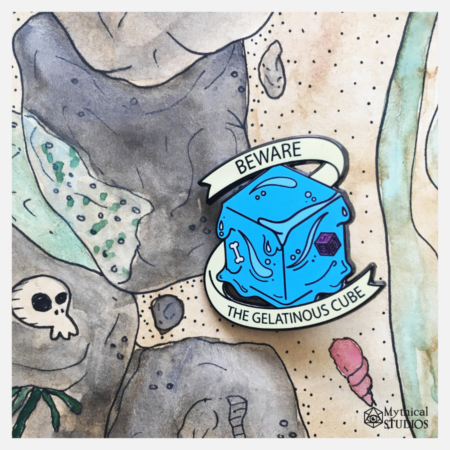 ⋆glitter⋆ gelatinous cube pin