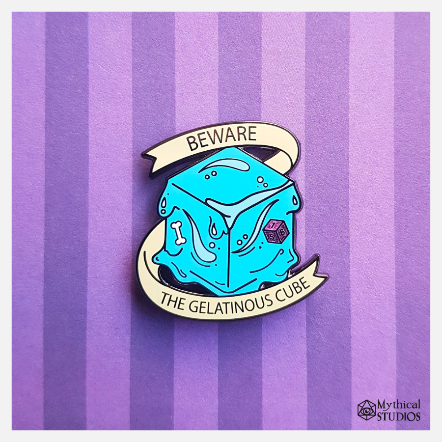 ⋆glitter⋆ gelatinous cube pin