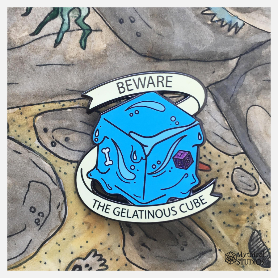 ⋆glitter⋆ gelatinous cube pin