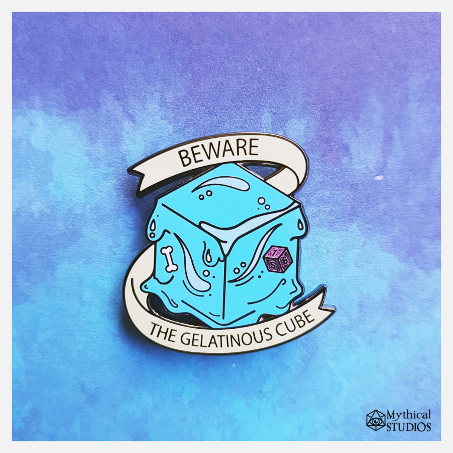 ⋆glitter⋆ gelatinous cube pin