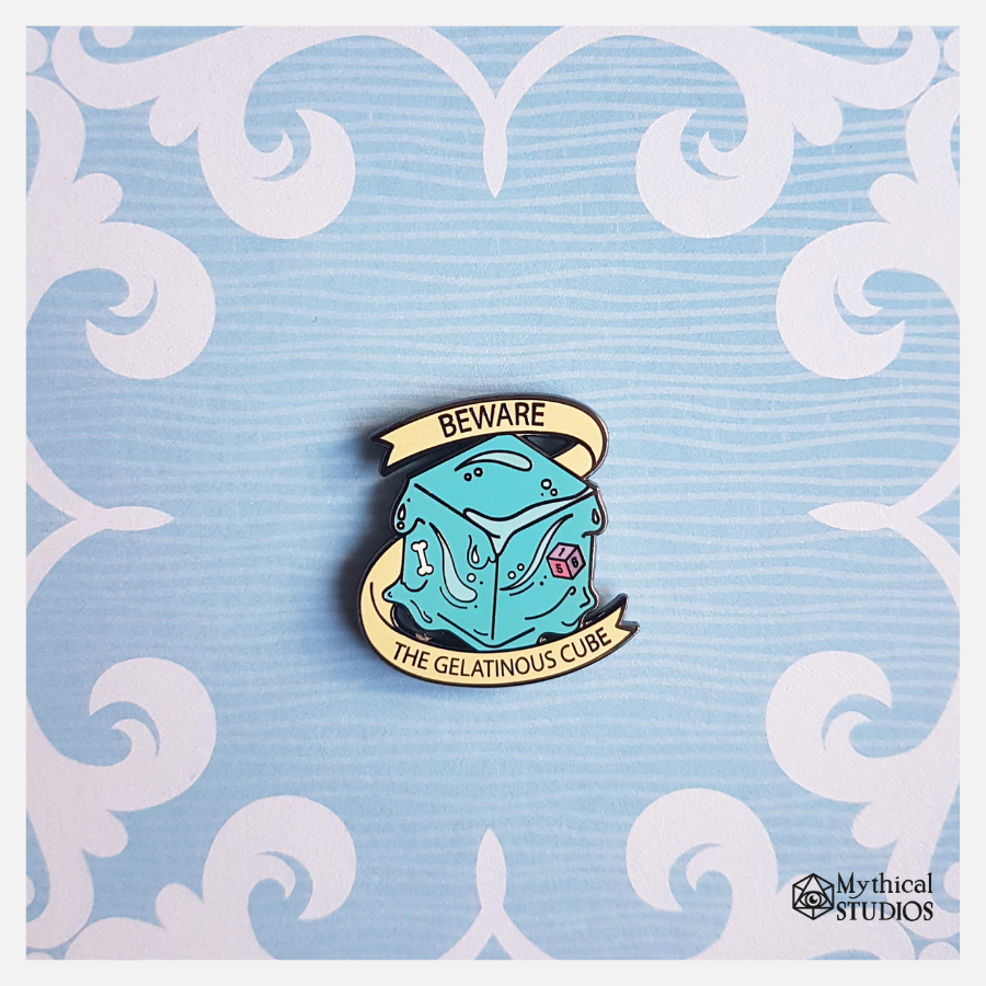 gelatinous cube enamel pin