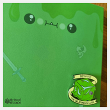 Load image into Gallery viewer, ⋆glow-in-the-dark⋆ gelatinous cube pin!!!