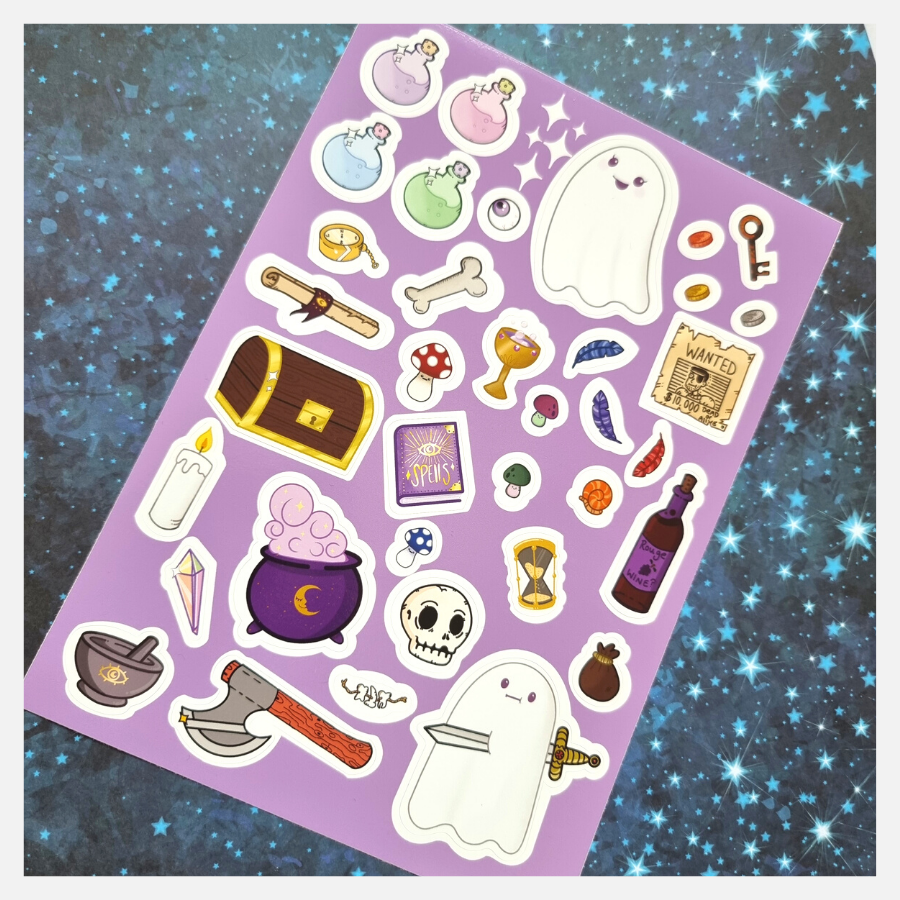 ultimate dungeon adventure sticker sheet!