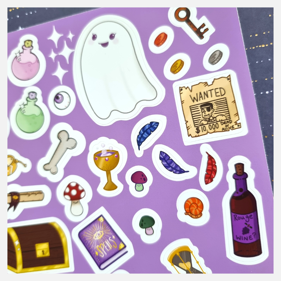ultimate dungeon adventure sticker sheet!