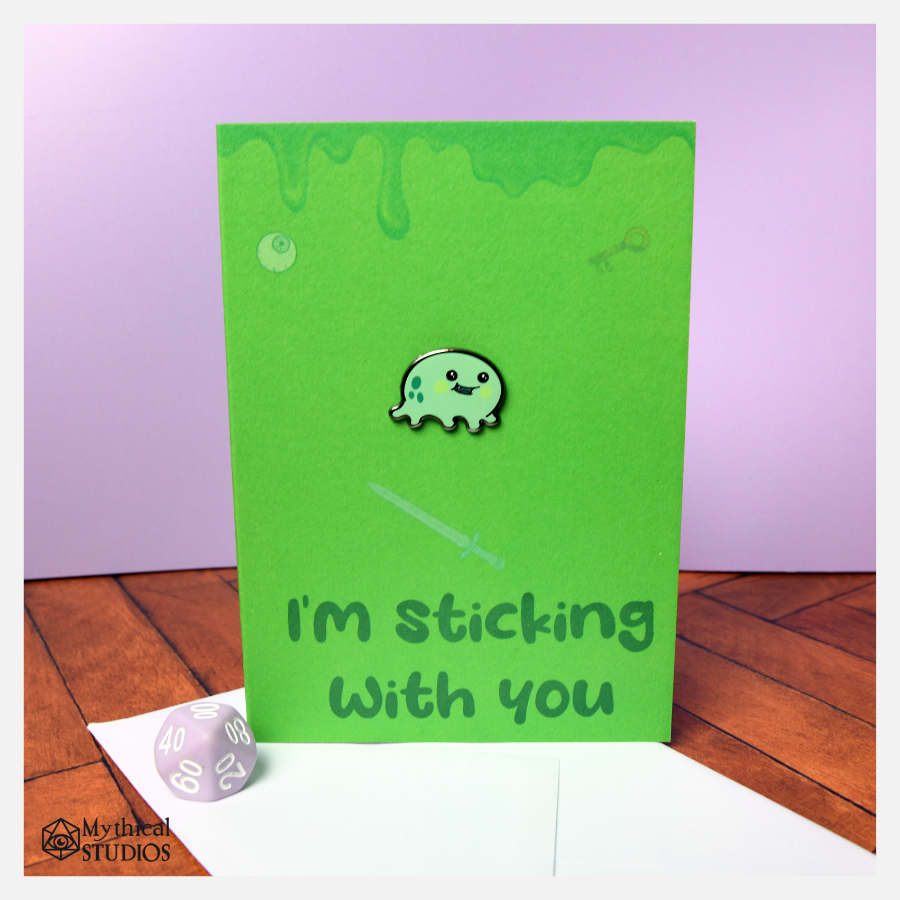 gloop enamel pin greeting card
