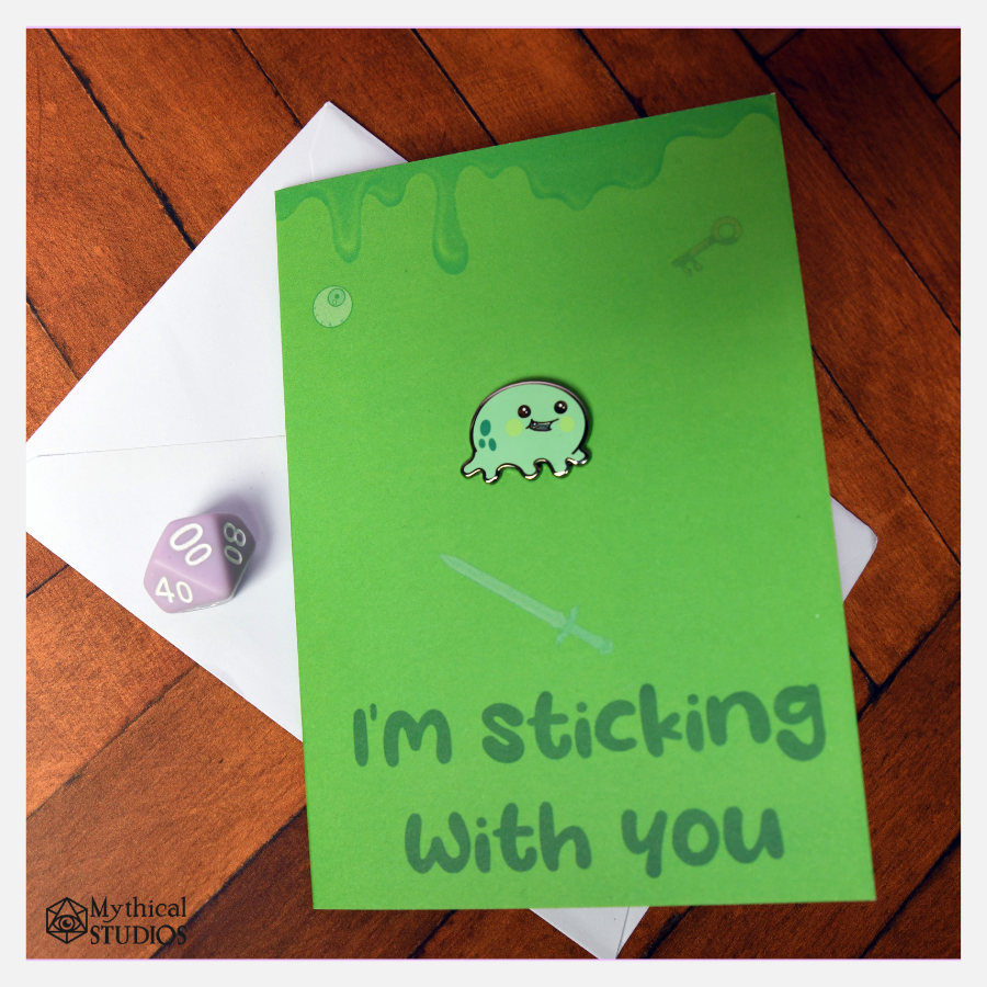 gloop enamel pin greeting card