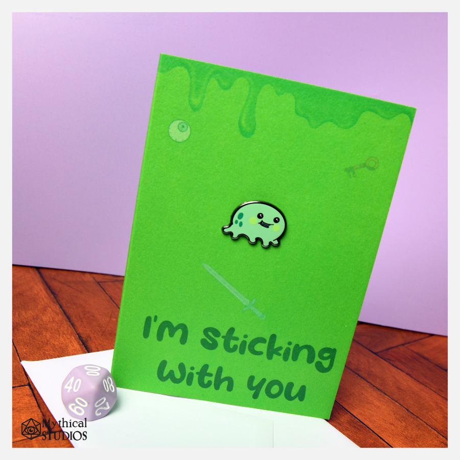 gloop enamel pin greeting card