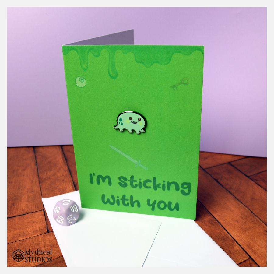 gloop enamel pin greeting card