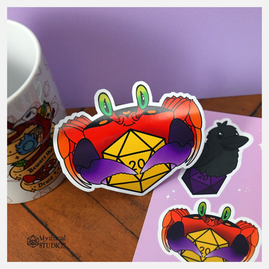 halloween moon crab familiar sticker