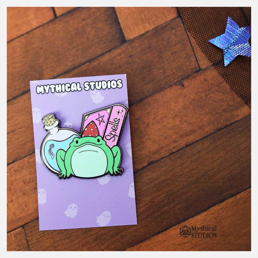 magical frog familiar pin