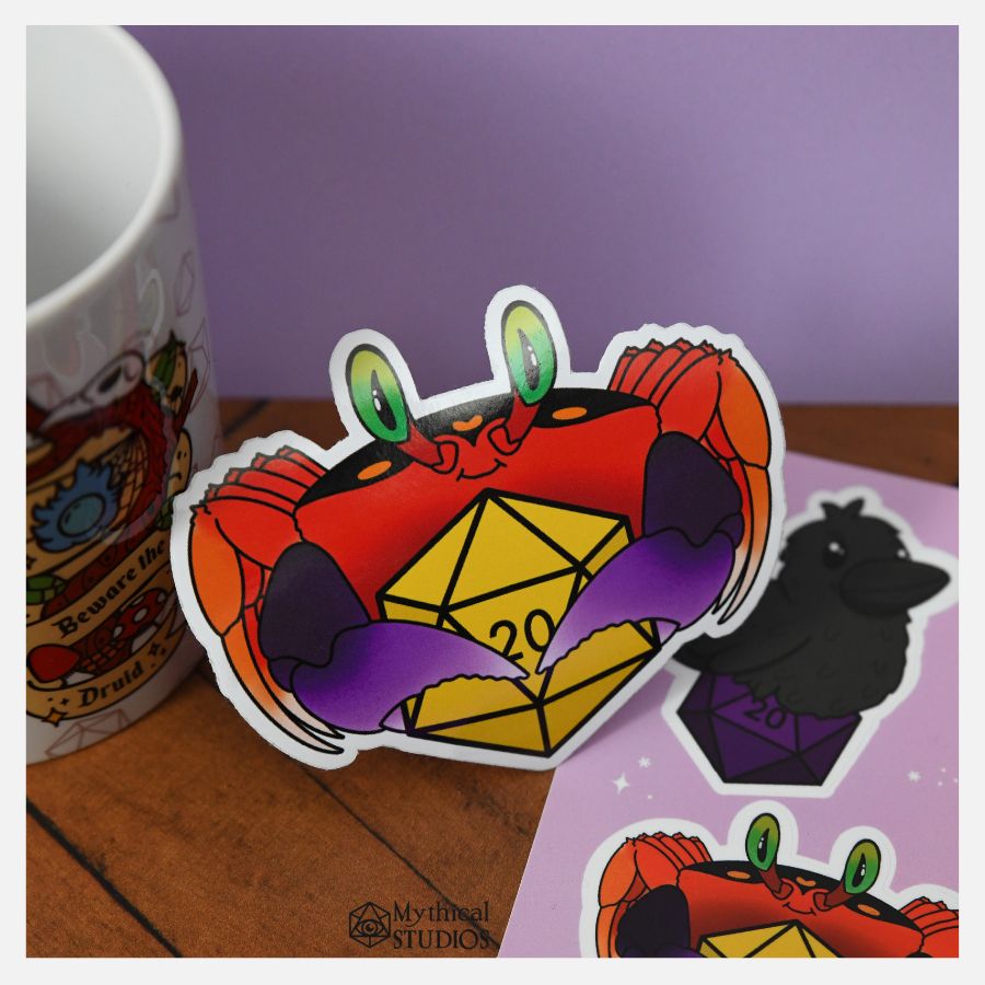 halloween moon crab familiar sticker