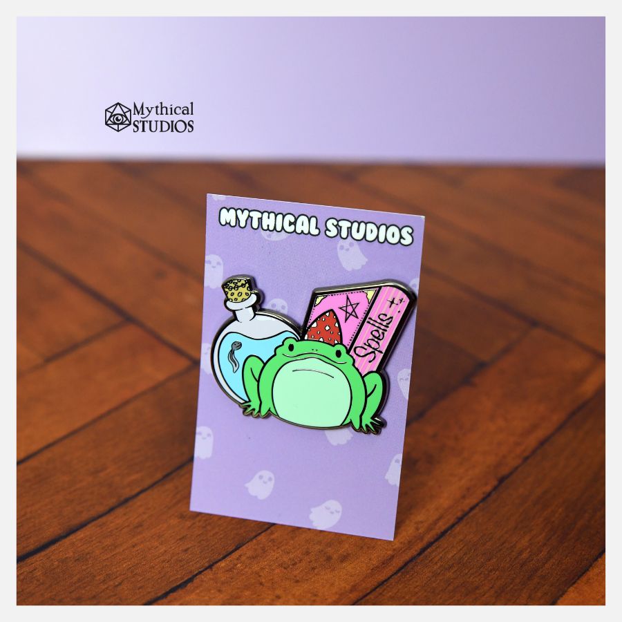 magical frog familiar pin