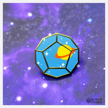 Load image into Gallery viewer, starry saturn d12, galaxy pin