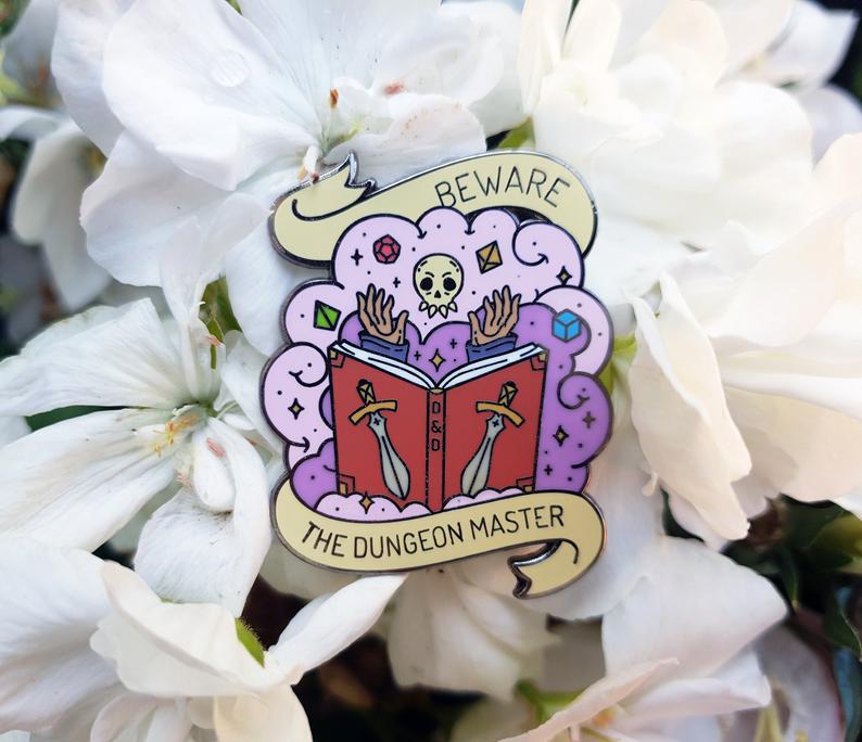 beware the dungeon master enamel pin