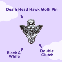 Cargar imagen en el visor de la galería, Death Head Hawk Moth Enamel Pin
