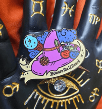 Load image into Gallery viewer, beware the wizard enamel pin
