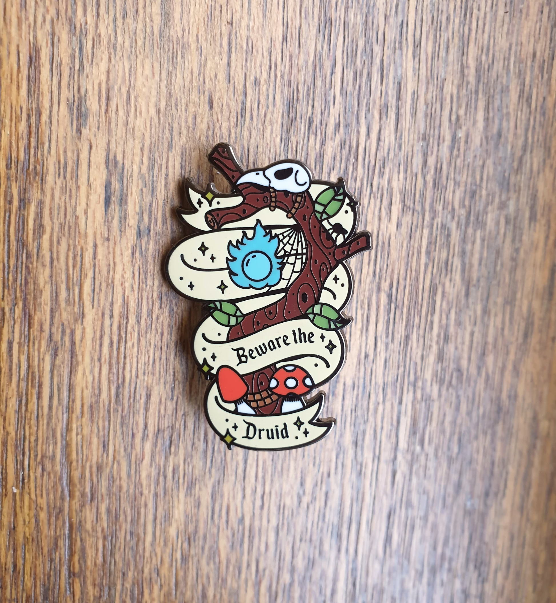 beware the druid enamel pin