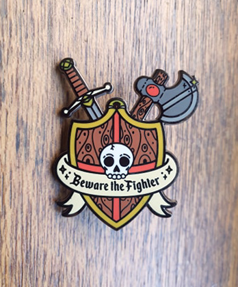 beware the fighter enamel pin