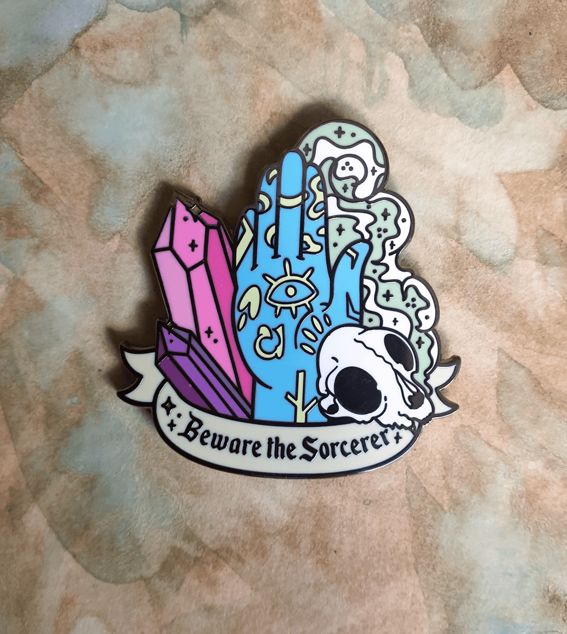 beware the sorcerer enamel pin