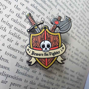 beware the fighter enamel pin