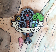 Load image into Gallery viewer, beware the artificer enamel pin
