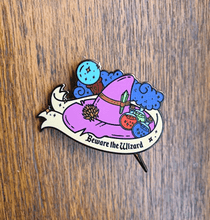Load image into Gallery viewer, beware the wizard enamel pin
