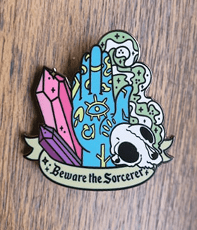 beware the sorcerer enamel pin