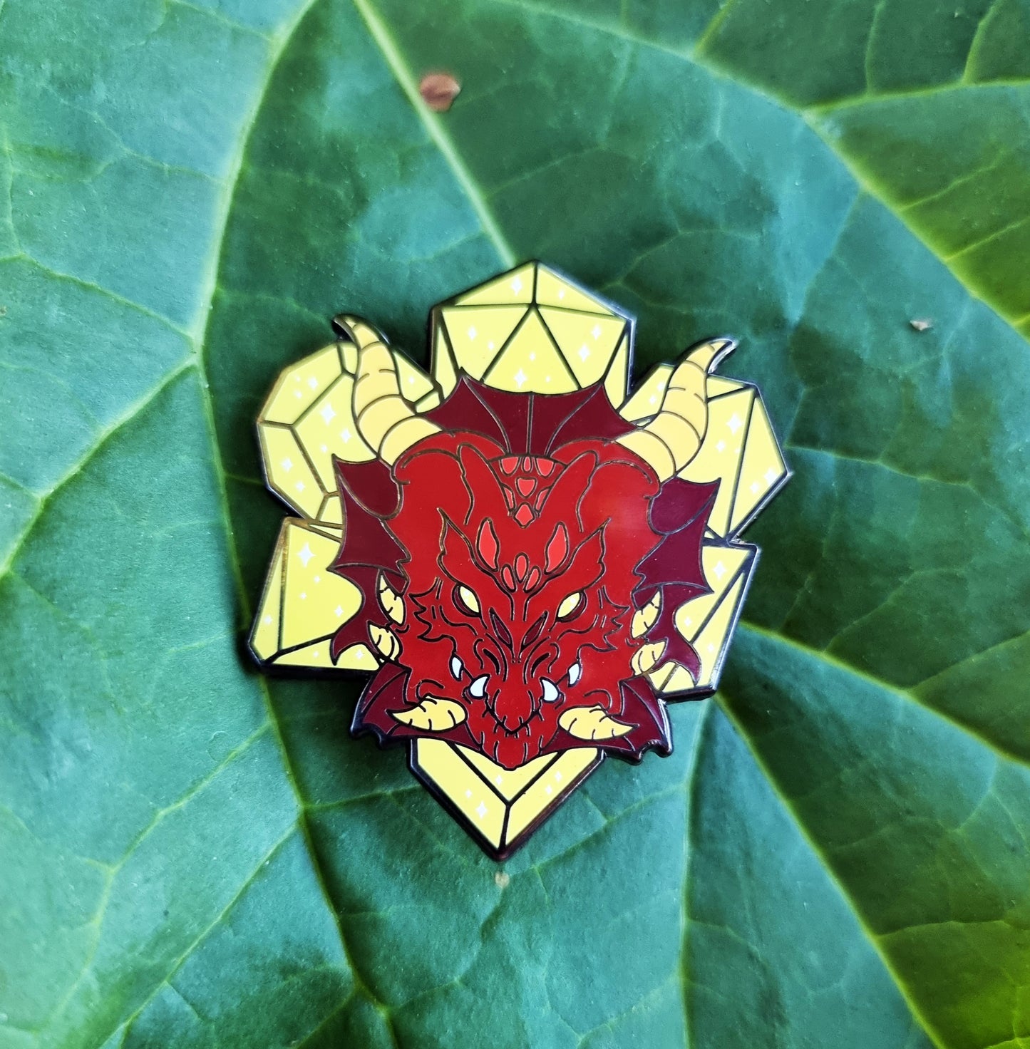 dragon head dice enamel pin