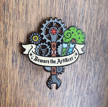 Load image into Gallery viewer, beware the artificer enamel pin
