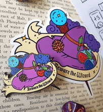 Load image into Gallery viewer, beware the wizard enamel pin

