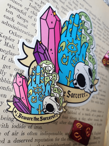 beware the sorcerer enamel pin