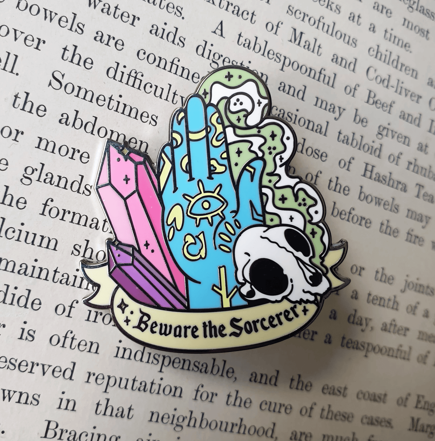 beware the sorcerer enamel pin