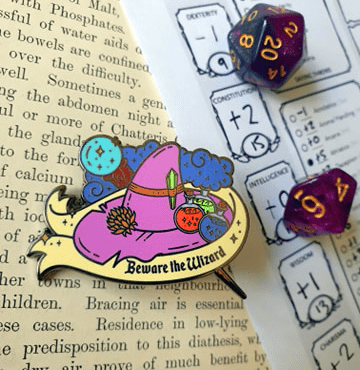 beware the wizard enamel pin