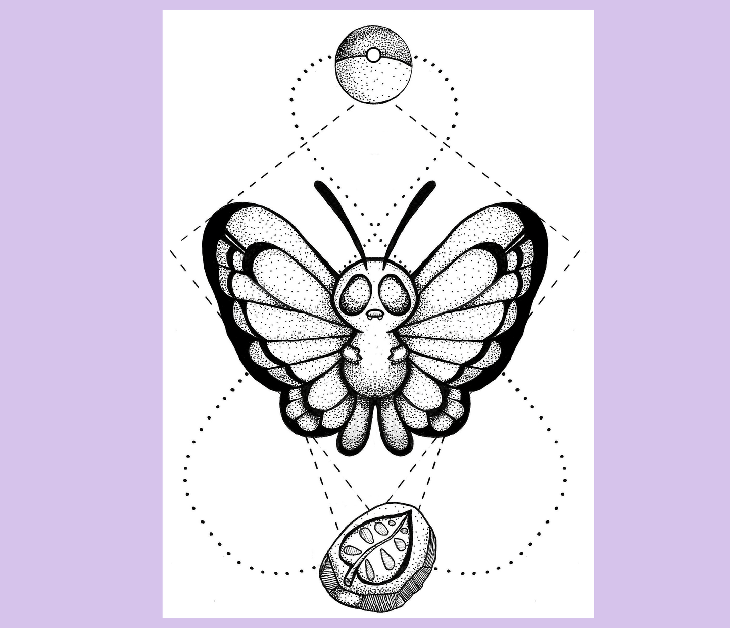 dotted butterfree print