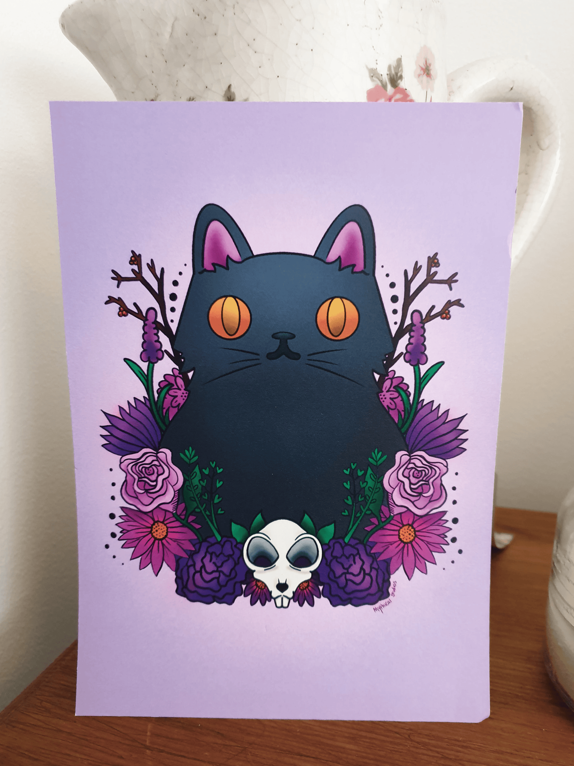 familiar kitty art print