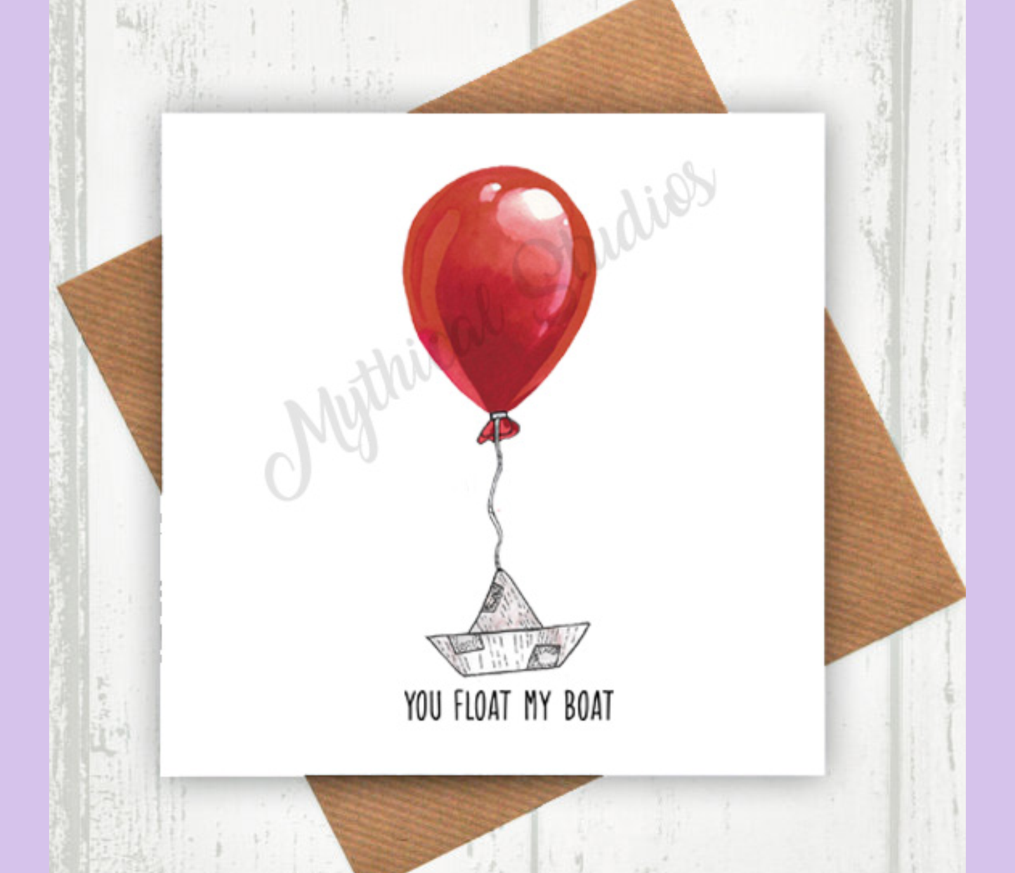 "you float my boat" greeting card
