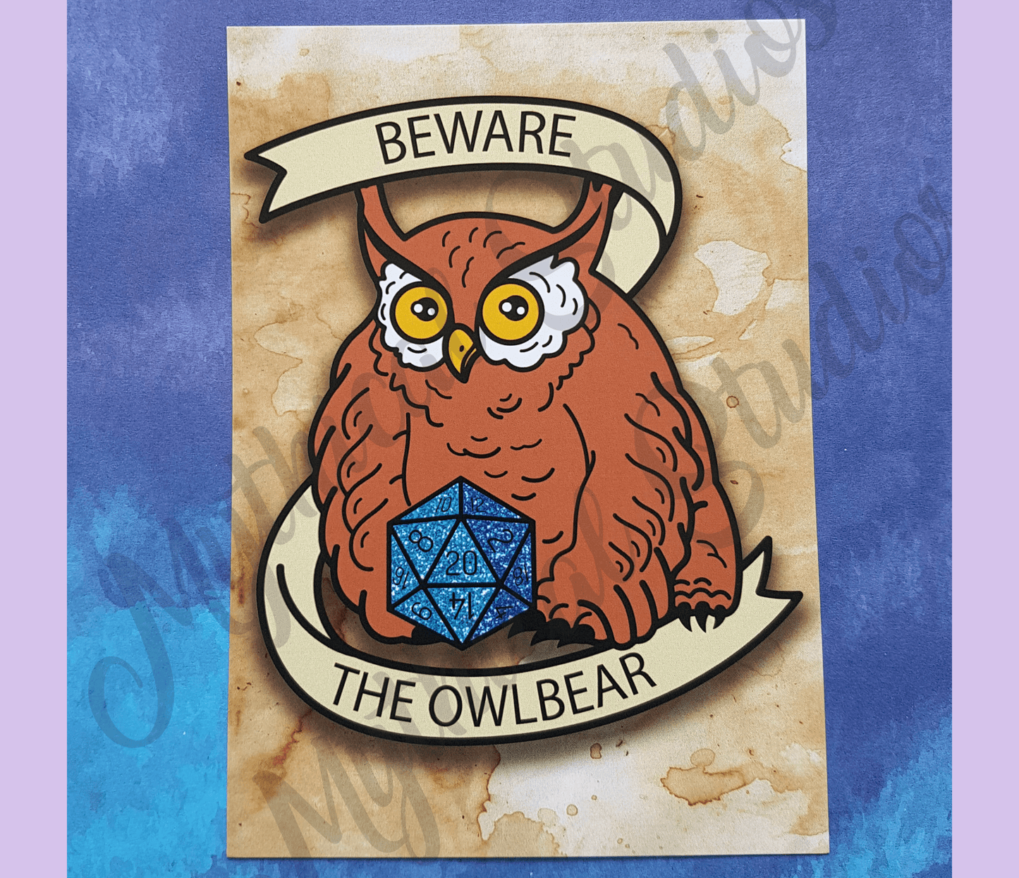 owl creature postcard print