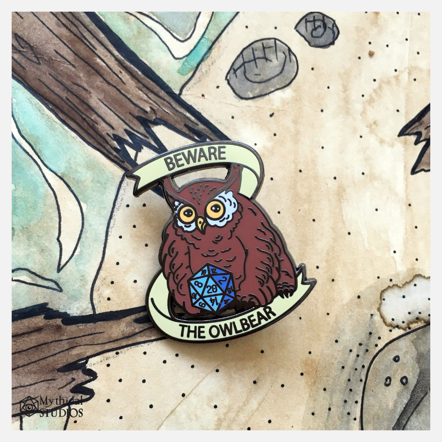 owlbear enamel pin