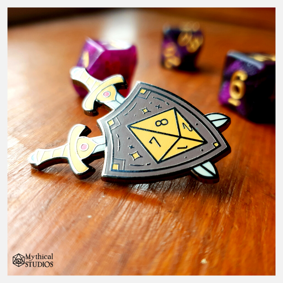 d8 dice shield pin