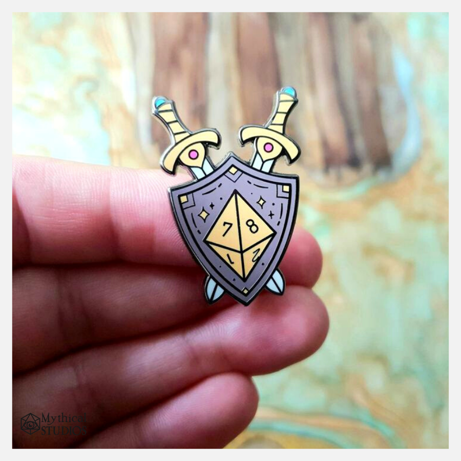 d8 dice shield pin