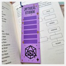 Load image into Gallery viewer, gold foiled galaxy dice bookmark with tassel
